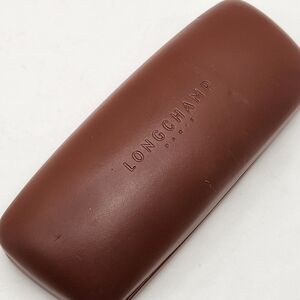 Longchamp Paris eyeglasses case hard shell brown sunglasses eyewear quiet luxury